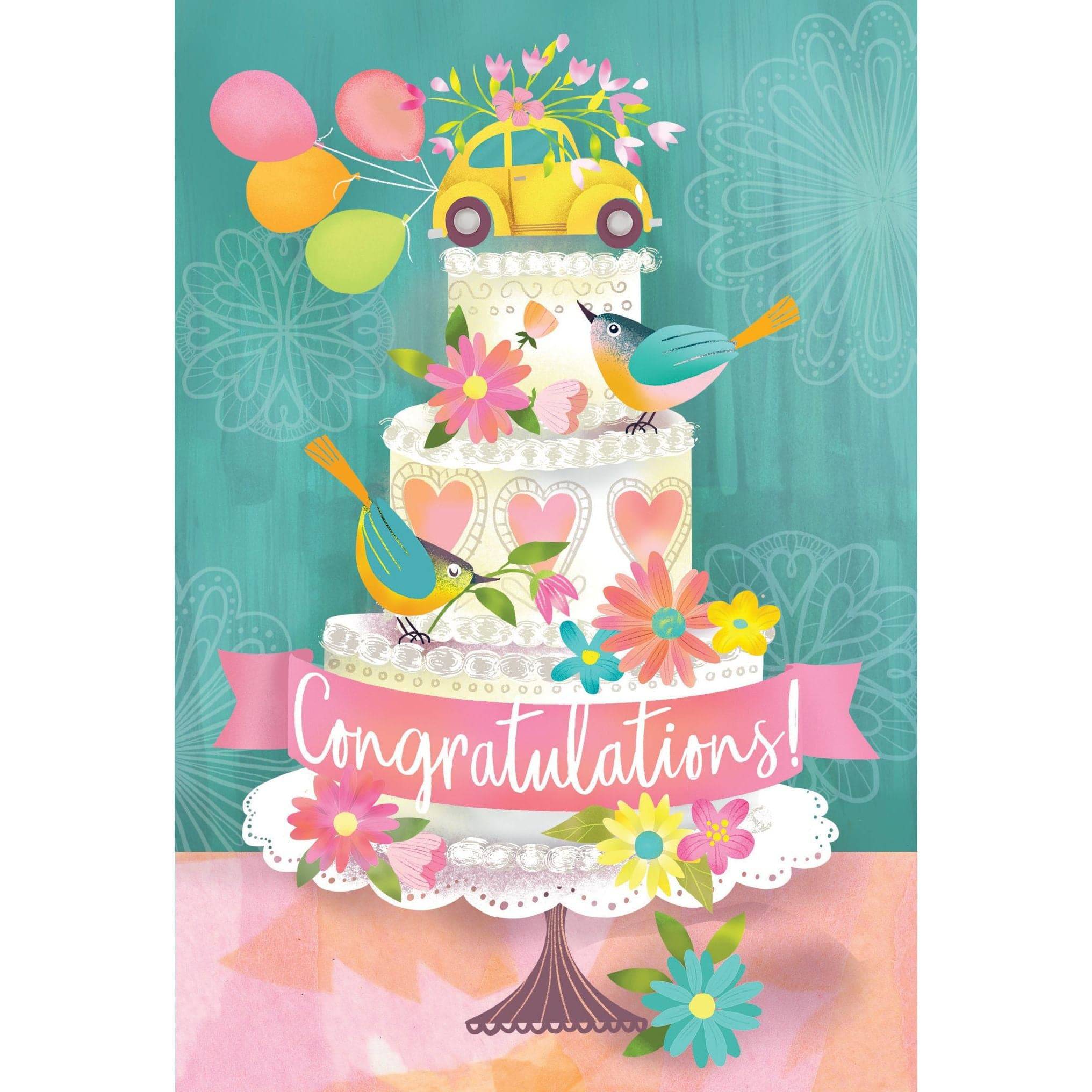 Pictura VW Cake Wedding Card featuring a colorful cake design on a white background, ideal for celebrating weddings.
